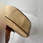 White House | Black Market  Tan‎ Handbag Basket Bag Crescent Basket Flower Appliqué Photo 14