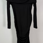 Seraphine sz XS Black Off The Shoulder Long Sleeve Ruched Maternity Dress Photo 0