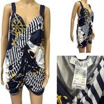 Venus  Nautical Ruching Tankini Swim Tank Top Navy White and Gold Plus Size 3X Photo 1