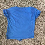 Disney  PARKS Blue Cropped Tee Tie Tropical Stitch Alien XS Photo 2