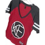 Kane Brown Red Gray Jersey V Neck Shirt Womens S Stretch Country Music Sporty Photo 1