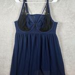 Torrid  Curve Lace And Mesh Babydoll Lingerie Gown Plus Size 2‎ 2X Navy Photo 0