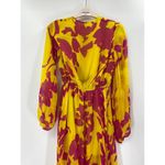 Caroline Constas Liv Yellow Floral Print Silk Long Sleeve V Photo 4
