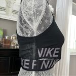 Nike Pro High Neck Mesh Back Crop Sports Bra Top Black L | Compressive Fit Photo 6
