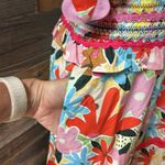 NWT CeliaB Nilsa Multicolor Ric Rac Shoulder Tie Midi Dress Size Large Red Photo 7