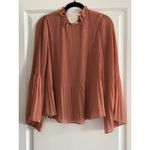 Naked Zebra  Rust Ruffle Neck Bell Sleeve Blouse Rust Orange Clay Photo 2