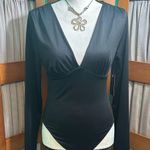 No Boundaries  Black V Neck Bodysuit Photo 0