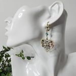 Gold Filled Heart with Butterfly Flower Dangle Earrings Photo 5