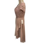 EAST COAST BELLA Mother Of The Bride Dress Sz 6 Chiffon Lace Pink Midi V Neck Photo 3