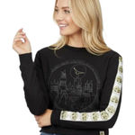 Harry Potter Hogwarts Castle Embroidered Long Sleeve Arm Stripe Merch Tee M Black Size M Photo 0