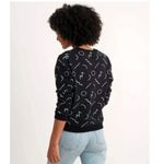 Marine layer Anytime Black Noodle Print Sweatshirt Womens L Crewneck 90s Art Geo Photo 9