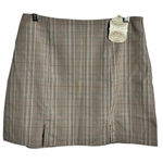 Altar'd State Mini Skirt Women L Tan Micro Plaid Academia School Girl Preppy NWT Photo 0