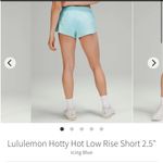 Lululemon  hotty hot shorts size 8 low rise 2.5” blue Photo 3