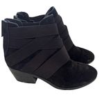 Eileen Fisher Black Suede Leather Elastic Strap Ankle Booties Size 7 Photo 1