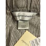 Christopher & Banks  Pants Linen Blend Cropped Women's Size 14 nwt Beige Striped Photo 6