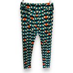 LuLaRoe  Womens Leggings Sz TC Snakey Waves Teal Cream Orange Stained‎ Glass Photo 1