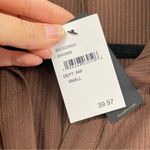 AFRM Brown Ribbed Long Sleeve Button Down Shirt Dress Mini Womens S Preppy Fall Photo 5