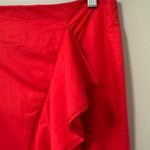 J.Crew  cotton poplin red ruffle Pencil skirt - size 6 Photo 3