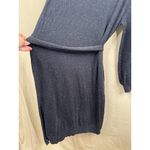 Stitchdrop Black Speckled Knit Sweater Dress Cowl Neck Tie Waist Side Slit Sz S Photo 6