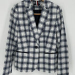 Tommy Hilfiger Women's Classic Blue Green Plaid Blazer Preppy Americana Size 8 Photo 0