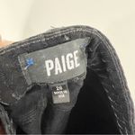 Paige Anthropologie  Colette Cropped Flare Low Rise Black Flocked Stripe Size 26 Photo 8