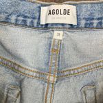 AGOLDE  Riley Short Light Wash Button Fly Distressed Cutoff Denim Shorts Photo 2