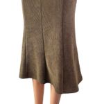 Sevengirl Women's Brown Knit Fleece High Waisted Zip Midi Fishtail Skirt Size S Photo 3