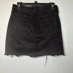 Just Black  Denim Jean Skirt Black Size Medium Cut Off Distressed Mini Photo 1