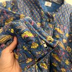 Anthropologie DRA Los Angeles Floral Blue Lightweight Quilted Floral Jacket M Size M Photo 3