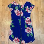 Yumi Kim Elana Blue Floral Silk Dress Mini Short Sleeve 100% SILK size Small Photo 3