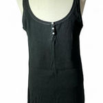 Victoria's Secret Black Ribbed Henley Tank Dress L G Sleepwear Photo 0
