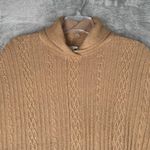 Talbots Sweater Womens Small Medium Tan Cream Poncho Cheetah Classic Edgy Earthy Photo 3