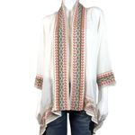 Andree by Unit Embroidered Flyaway Cardigan Sweater Open Front 3/4 Sleeves Sz S Photo 4