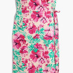 J.Crew Floral Cotton Wrap Midi Dress Size 10 Tropical Beachy Resort Preppy Photo 0