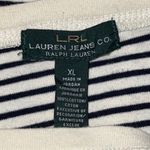 Ralph Lauren Womens Polo Stripe Suede Elbow Patch Long Sleeve Shirt Size XL Photo 4
