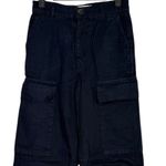 ZARA  High Rise Utility Flare Full Length 100% Cotton Jean Patch Pockets 0 Black Photo 1