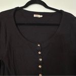 Faherty  Legend Ribbed Henley Black Long Sleeve Womens XL Photo 3
