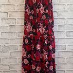 Old Navy black w/pink & red floral print sleeveless dress Small Photo 0