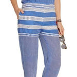 Lemlem Freya Off The Shoulder Embroidered Gauze Jumpsuit Blue Size US Medium Photo 0