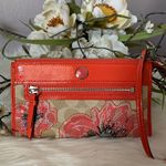 Coach RARE  Poppy Flower Signature Sequin Coral Patent Leather Photo 1