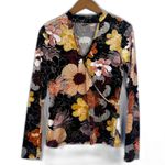 Current Project Black Floral Choker Cut Out Faux Wrap Fitted Top Size Small Photo 0