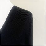 ZARA Knit Ribbed Crop Top Stretchy Black Size Medium Deep V Neck Witchy Goth Photo 2