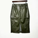 Hunter & Brown Vegan leather cargo midi skirt camo green size M NWT Size M Photo 1