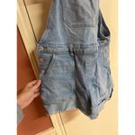 SO  Light Blue Denim Overalls Shorts Adjustable Straps Women's L Comfortable & Ca Photo 1