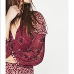 Ba&sh  Floral Robe Gypsy Red Burgundy‎ Midi Dress size 2 Photo 3