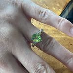 Natural Peridot Sterling Silver Ring Size 7 Green Photo 3