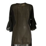 Barefoot Attitude Black Sheer Beach Cover Up Vacation Resort Wear Size Large Photo 2