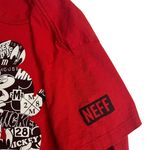 Disney x Neff Mickey Mouse Typography Graphic Red T-Shirt Size Large Silhouette Photo 4