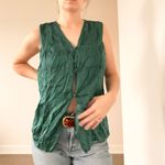 Victoria's Secret Vintage  Teal Silk Tie Front Blouse Photo 1