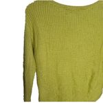 BCBGMAXAZRIA Bright Lime Cropped Crew Neck Sweater with Ribbed Knit Size XXS Photo 7
